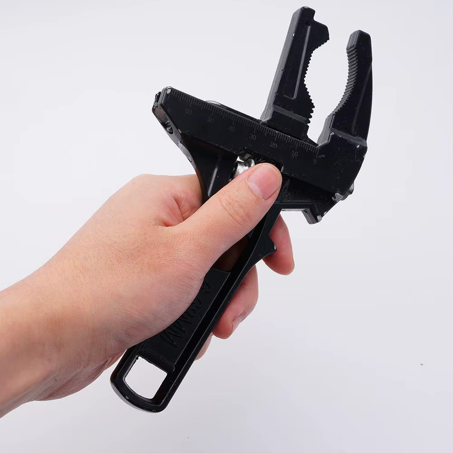 Universal Reparatur Set für Badezimmer mit verstellbarer Rohrzange und Mutterschlüssel, Öffnungsweite 6-68mm, Schwarz - Bild 2