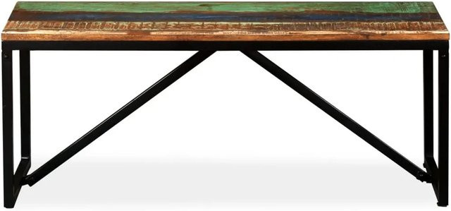 vidaXL Sitzbank im Industrial Design aus Massivholz und Metall, Mehrfarbig, B/T/H: 110 x 35 x 45 cm - Bild 1