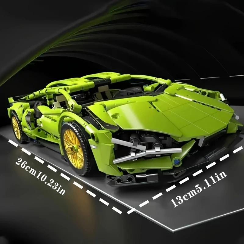 Yiran toy Sportwagen Bauset Grün 1690-teiliges Set ab 14 Jahren - Bild 2