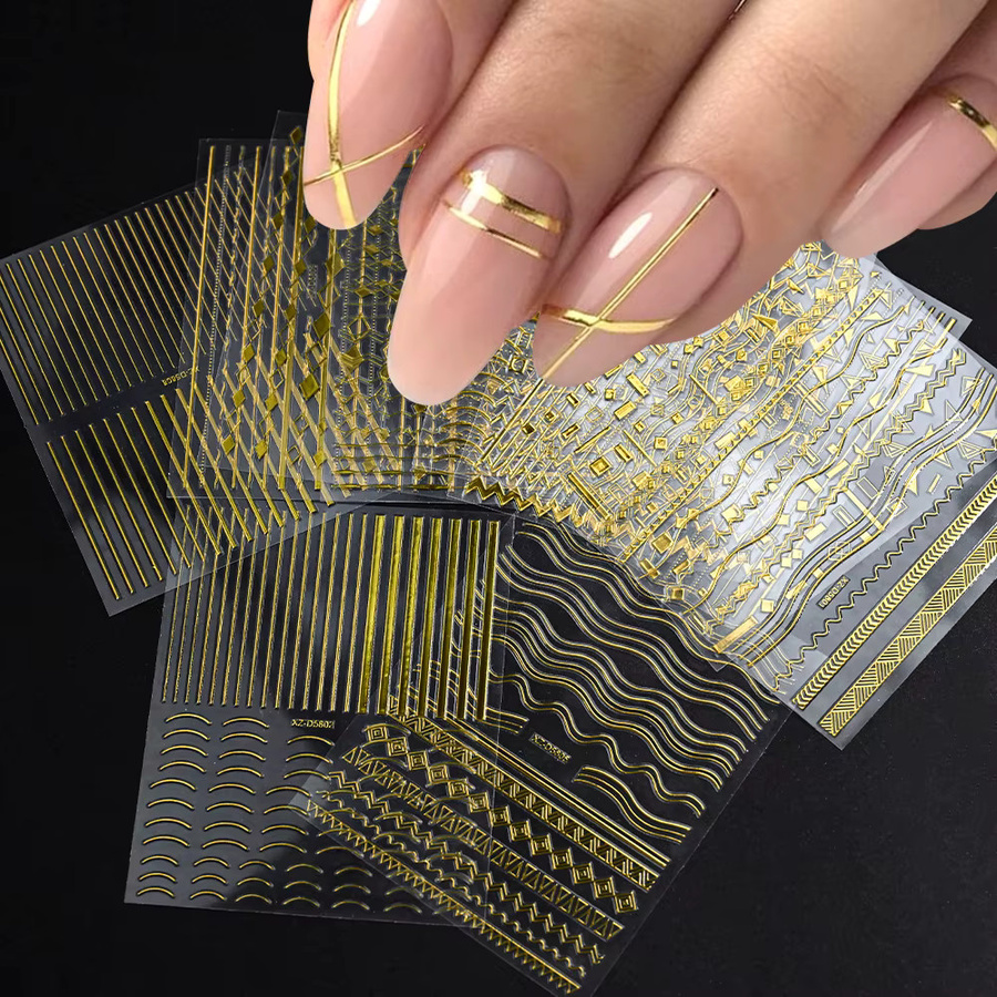 HotPress Nagelaufkleber, Gold, Metallic, Geometrisch - Bild 3