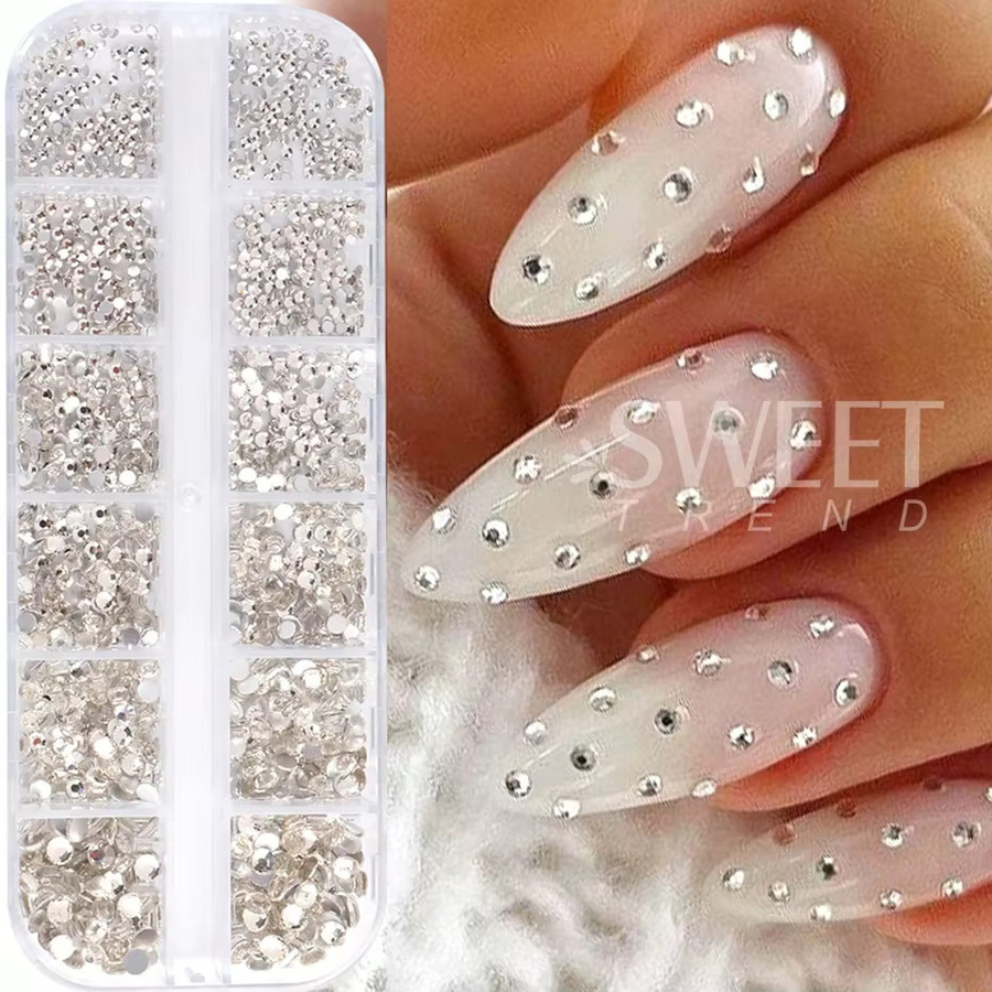 Sweet Trend Nagelkunst-Strass Set mit Nagelgel-Kleber 10ml, Kristall-Diamant-Edelsteine, Unisex - Bild 2