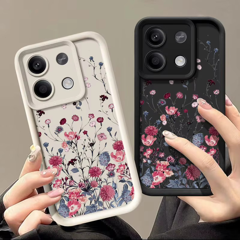 Handyhülle mit Blumenmuster für Xiaomi Poco F6 X6 X5 14T 13T Redmi Note 14 13 Pro Plus Note 15 Pro 4G aus weichem TPU Silikon in Weiß und Multicolour - Bild 2