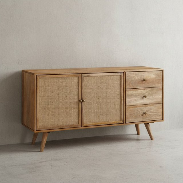 KADIMA DESIGN Sideboard aus Mangoholz in Braun, B/H/T: 140 x 75 x 40 cm - Bild 1
