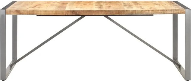 vidaXL Esstisch aus Mango-Massivholz in Braun und Grau, B/T/H: 200 x 100 x 75 cm - Bild 1