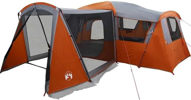 vidaXL Familienzelt mit Dach in Grau und Orange B/T/H: 745 x 700 x 217 cm - Bild 1