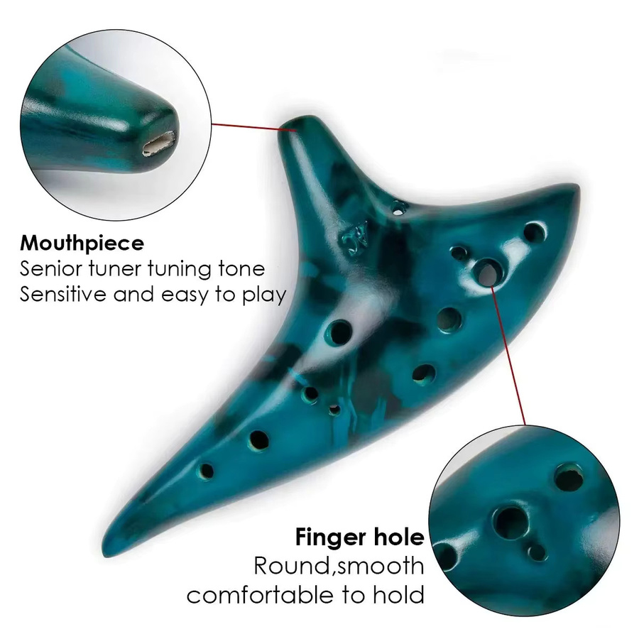 Miwayer 12-tonige Alt-C Ocarina, Keramik Klassische Flöte, Musikinstrument - Bild 3