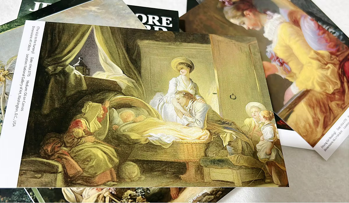 30 Postkarten im Set mit Kunstmotiven von Jean Honore Fragonard, Vintage Grußkarten, Mehrfarbig - Bild 1