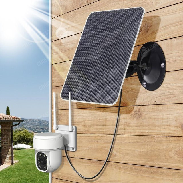 Tragbares Solarpanel in Schwarz mit 3 W, 5 V, monokristalliner Technologie, 360 Grad verstellbarer Halterung und USB-Anschluss, IPX6 wasserfest, ideal für Türklingeln und Hofbeleuchtung - Bild 1