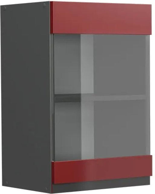 Vicco R-Line J-Shape Glashängeschrank für die Küche in Anthrazit und Rot mit Glasfront, Breite: 40 cm, Höhe: 60 cm, Tiefe: 31 cm - Bild 2