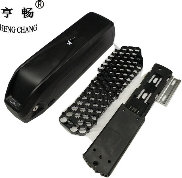 HENG CHANG Fahrrad Batterie DIY Box aus Kunststoff mit Halterung und USB 5V in Schwarz für 65 Stück 18650 Zellen - Bild 1