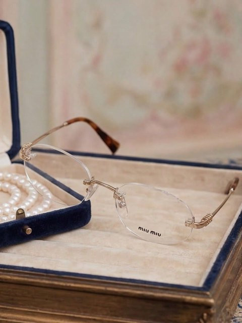Miu Miu MU53WV Korrektionsbrille, randlos, oval, Metall, gold, Damen - Bild 2