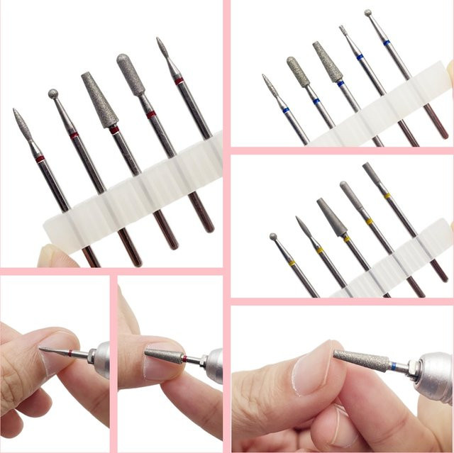 Ysen Nagel Fräser Set, 5 Teile, Diamant und Silikon - Bild 1