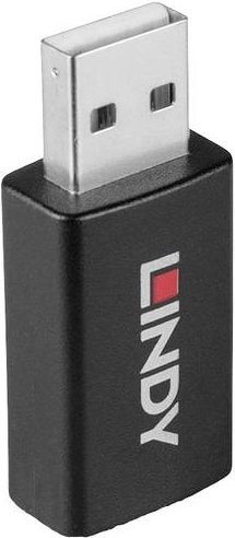 Lindy USB 2.0 Adapter Data-Blocker mit Akku-Ladefunktion, Schwarz - Bild 1