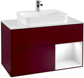 V&B Finion Waschtischunterschrank mit LED-Beleuchtung in Weiß, Wandmontage - Bild 1