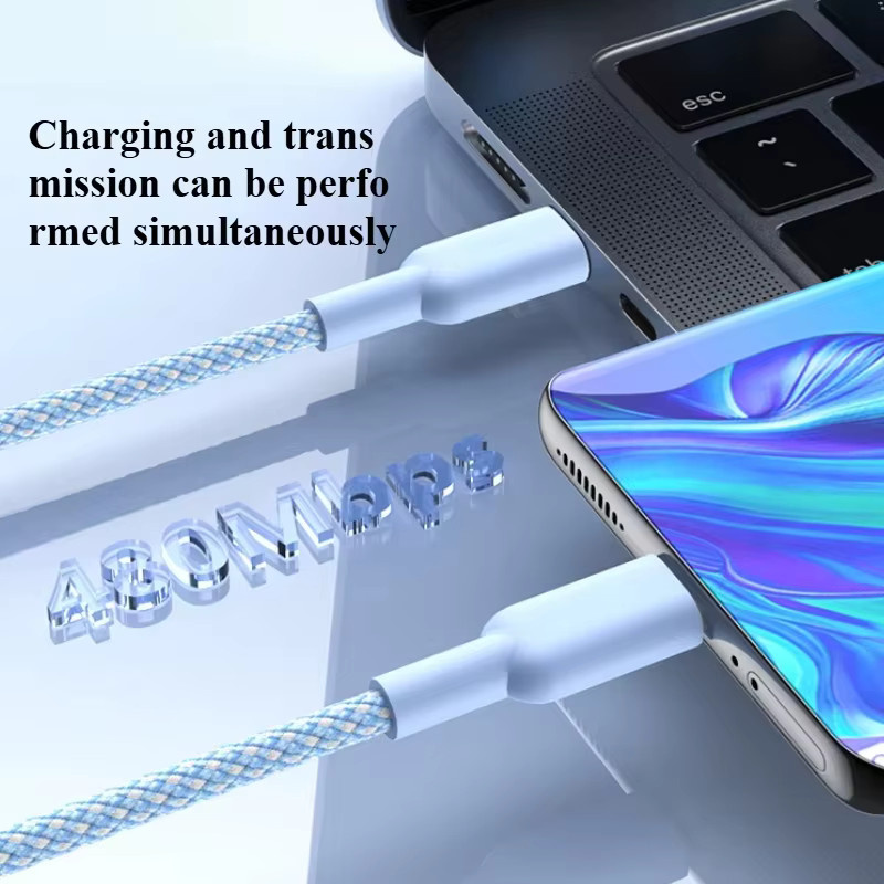 VBNM USB-C auf USB-C Schnellladekabel mit 60W PD Leistung für iPhone 15 16 17 Pro Max, Samsung, OPPO, Xiaomi, Redmi und iPad in Schwarz oder Blau - Bild 2