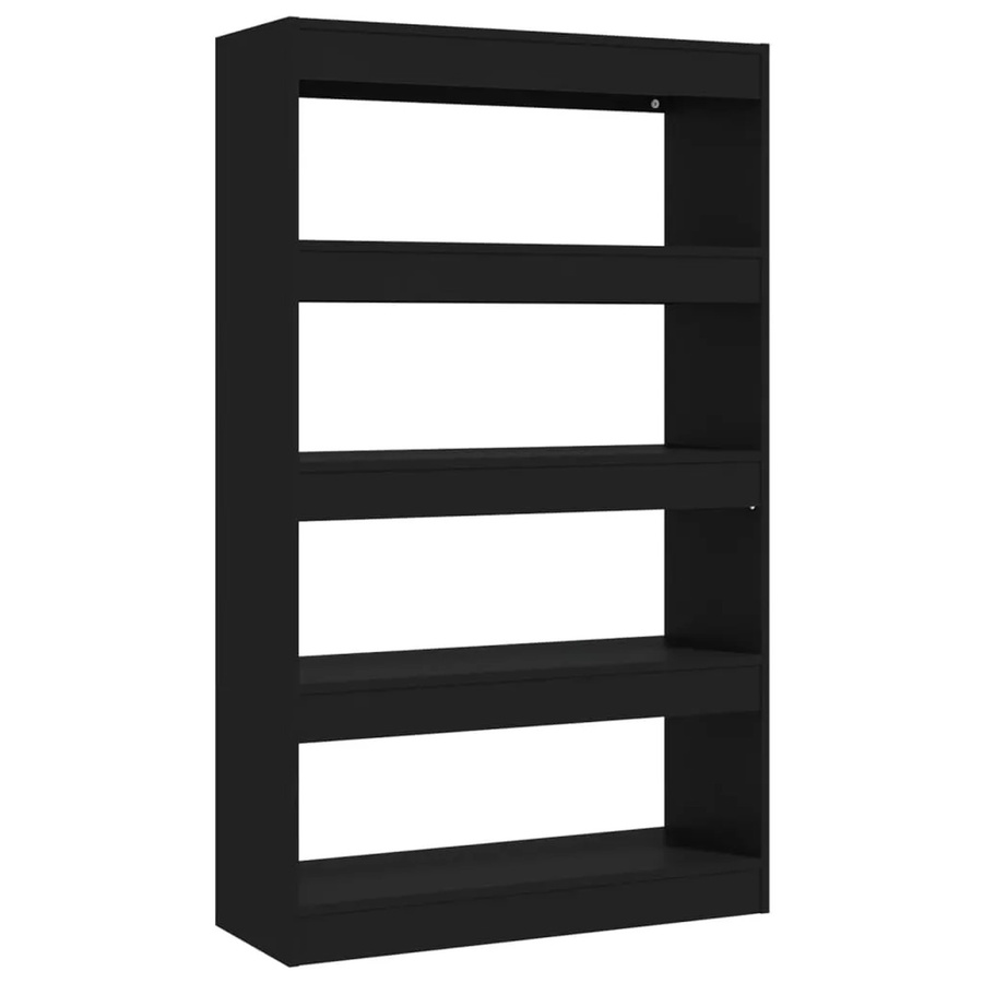 vidaXL Bücherregal und Raumteiler in Schwarz aus MDF, B/T/H: 80 x 30 x 135 cm - Bild 2