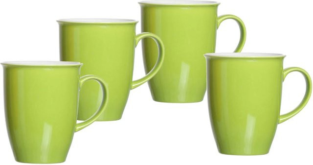 Ritzenhoff & Breker Doppio Kaffeebecher aus Porzellan 4er Set 320 ml in Grün, Anthrazit und Rot - Bild 1
