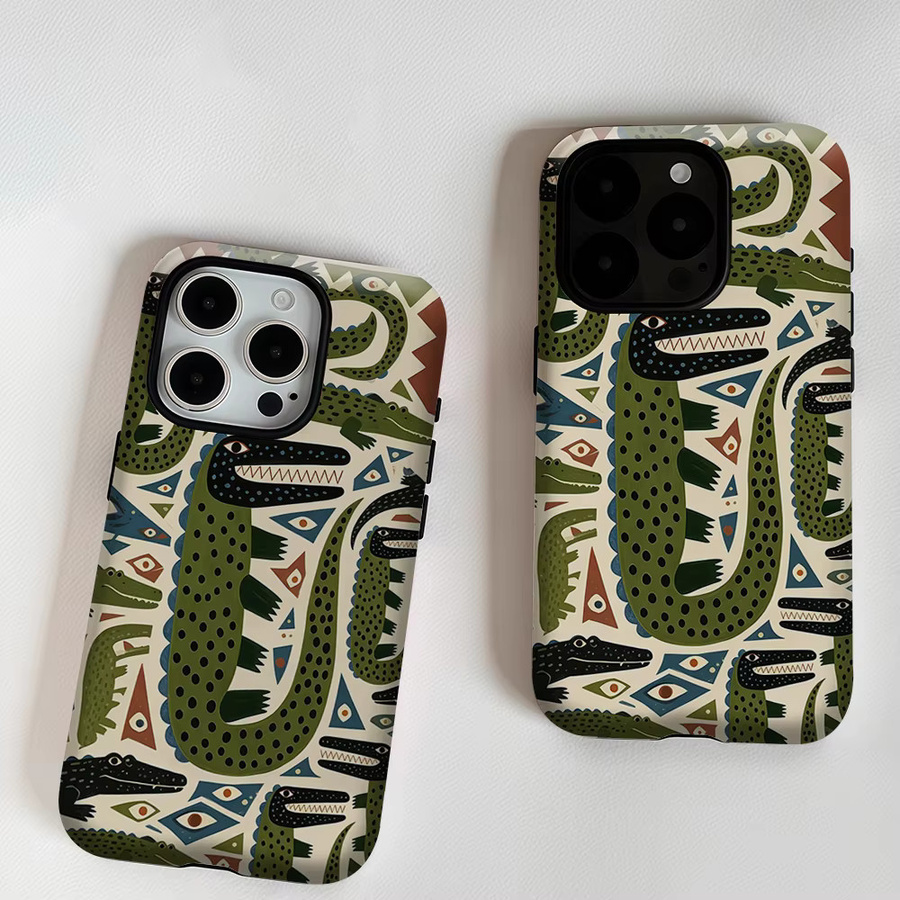 Aurea Case Matte Bumper MagSafe Schutzhülle für iPhone mit Krokodil-Design in Multicolour - Bild 5