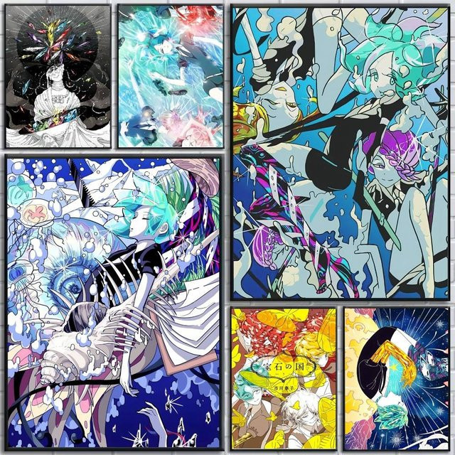 Selbstklebender Cartoon Anime L-Land Of The L-Lustrous Poster aus Papier in Mehrfarbig - Bild 1