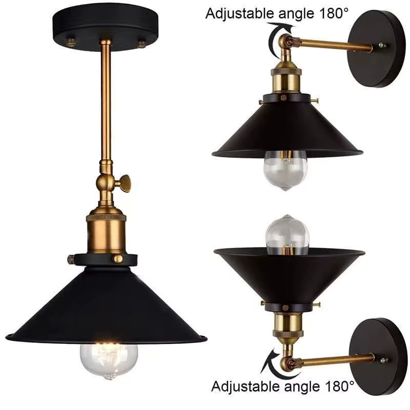 JOYINLED Wandleuchte im amerikanischen Industriestil aus Metall für Flur und Treppenhaus in Schwarz-Weiß - Bild 4