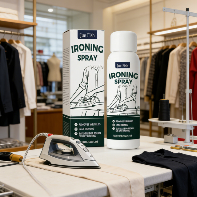 Jue Fish Bügelspray für Kleidung in White, Faltenentferner mit glättender Wirkung und erfrischendem Duft, 100ml - Bild 1