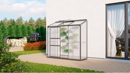 VITAVIA Gewächshaus Styx Plus 1300 aus Aluminium in Schwarz, B/H/T: 69 x 188 x 193 cm - Bild 1
