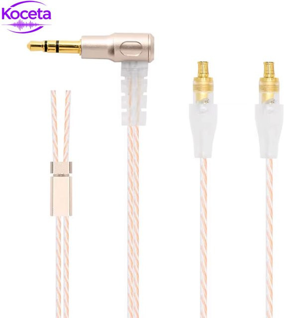 Koceta versilbertes OFC A2DC Kopfhörerkabel mit 3,5 mm Jack und 4,4 mm Anschluss in Silber für Audio Technica MSR7B SR9 ES750 ES950 ES770H - Bild 1