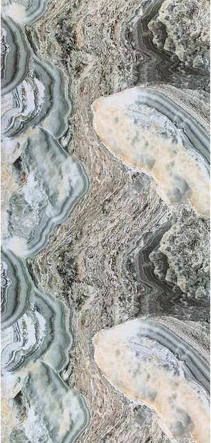 Aluverbund24 PVC Wandpaneele Onyx-Green in Marmor-Optik Hochglanz, B: 122 cm, H: 244 cm - Bild 1