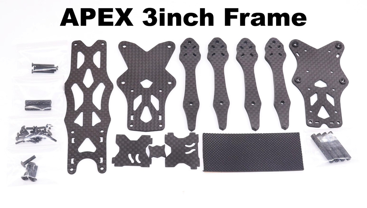 RCTOSKY FPV APEX Mini 3 Zoll Kohlefaser-Rahmensatz in Schwarz mit 4 mm dicken Armen für Freestyle RC Racing Drone Quadcopter - Bild 2
