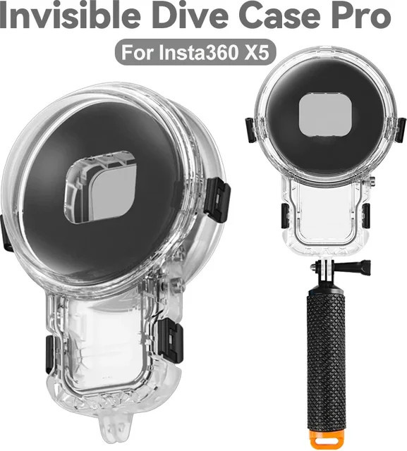 Insta360 X5 Unterwassergehäuse Wasserdichtes Tauchgehäuse mit Anti-Fog-Funktion für Action Cameras in Transparent - Bild 1