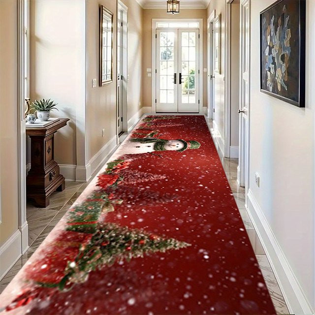 VIKAMA Weihnachtsläufer Druckteppich in Aesthetic Design für Flur, Küche und Eingangsbereich - Bild 1