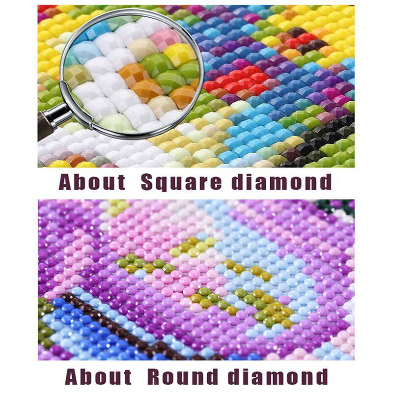 FIYO Diamond Painting Set 5D DIY Stickerei mit runden Steinen, abstraktes Design, mehrfarbig, B/H: 20 x 30 cm - Bild 4