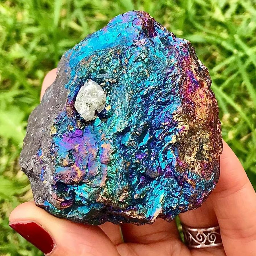 CRYSTALHOLA Roher Chalkopyrit-Kristall Pfauenerz in Multicolor für deine DIY-Schmuckherstellung - Bild 3