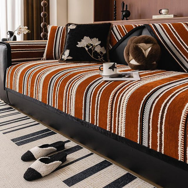 Rutschfestes Sofatuch im orientalischen Jacquard-Stil von BC-Warm Home, Farbe: Orange, Breite: 120 cm, Länge: 90 cm - Bild 1