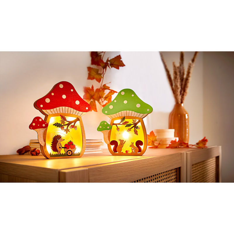 LED-Dekoration Pilz von viva domo in Grün für den Herbst als Tabletop-Deko - Bild 3