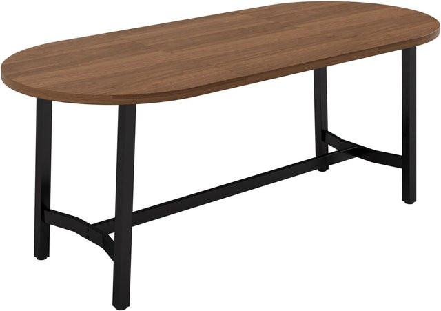 Merax Esstisch im Industrial Design mit Walnuss-Optik und Eisenbeinen, B/T/H: 180 x 80 x 75 cm - Bild 1