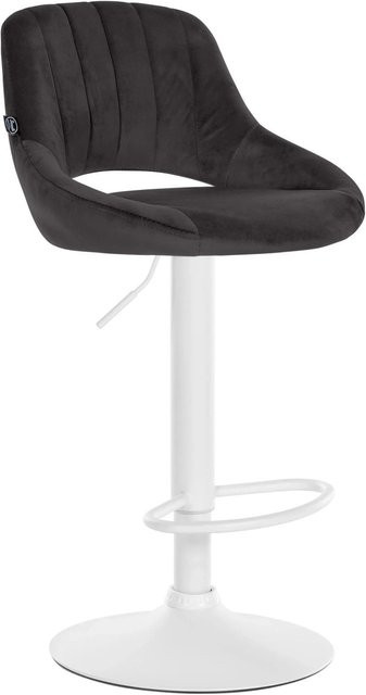 DELUKE Barhocker SEGAD mit Lehne aus Samt in Schwarz, B/T/H: 47 x 48 x 85 cm - Bild 1