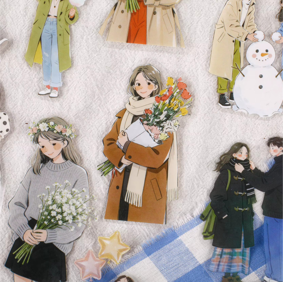 20 Stück Leisurely Collection Ästhetische Mode-Figuren PET-Aufkleber für DIY Tagebuch und Scrapbook, Mehrfarbig - Bild 4