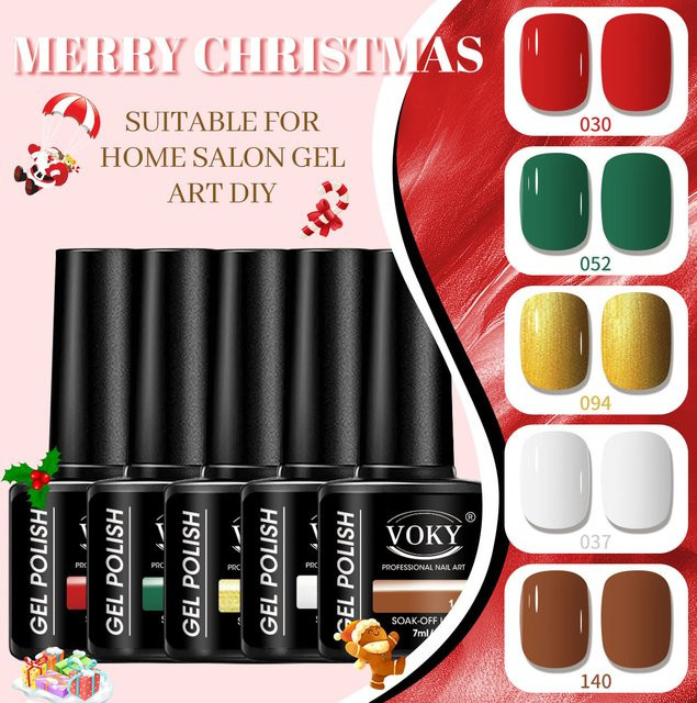 Voky Nagellack-Gel-Set, 5-teilig, glänzend, Unisex - Bild 1