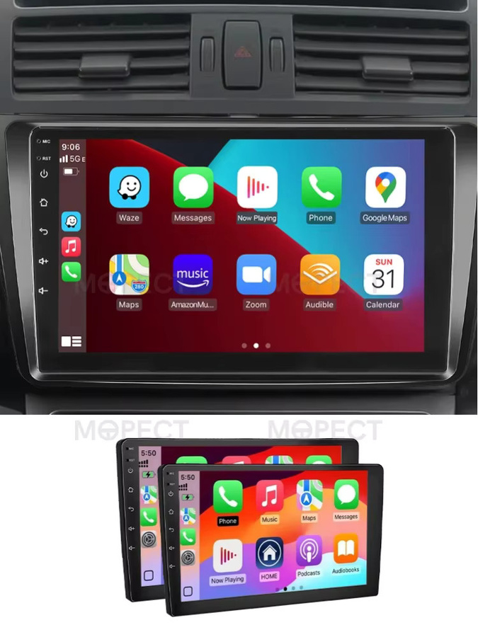 MOPECT Doppel-DIN 9-Zoll Android 15 Autoradio mit 4+64GB Speicher, Wireless Apple CarPlay & Android Auto, GPS und Bluetooth in Schwarz - Bild 7
