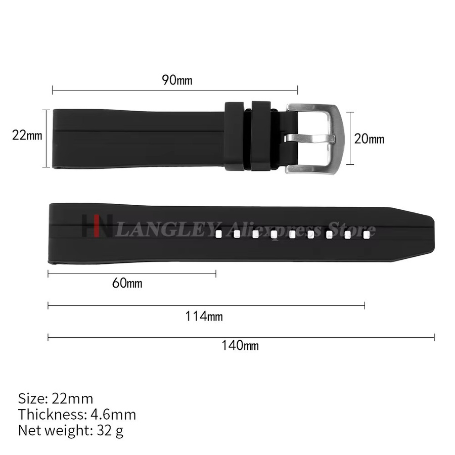 Uhrenarmband Silikon, Schwarz, Herren - Bild 5