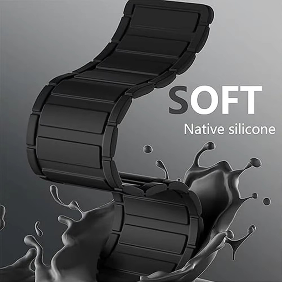 Suunto Uhrenarmband Silikon, Magnetisch, Schwarz, 22mm, 20mm - Bild 2
