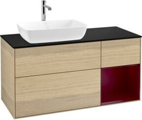 V&B Waschtischunterschrank Finion Wandbeleuchtung in Eiche lackiert, Breite: 120 cm - Bild 1