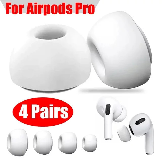 Silikon Ohrstöpsel Ersatzaufsätze für Apple AirPods Pro 1. und 2. Generation in Weiß, 1-4 Paare in den Größen XS/S/M/L - Bild 1