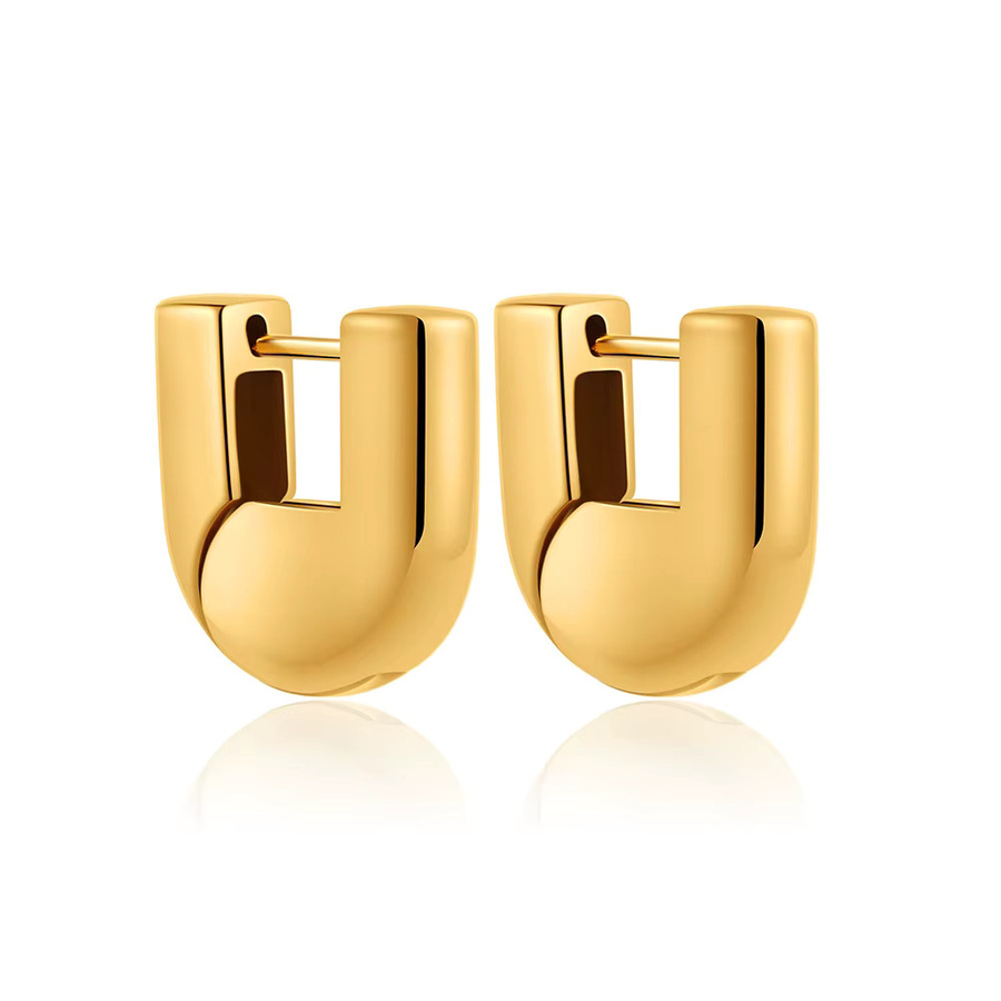 amofa Creolen, Edelstahl, Gold, Damen - Bild 2