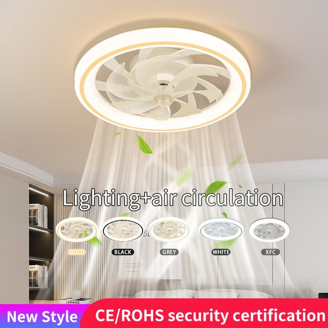 Moderner Deckenventilator mit LED-Leuchte von ludengchaoshi in Weiß mit Fernbedienung für Wohnzimmer und Schlafzimmer - Bild 1
