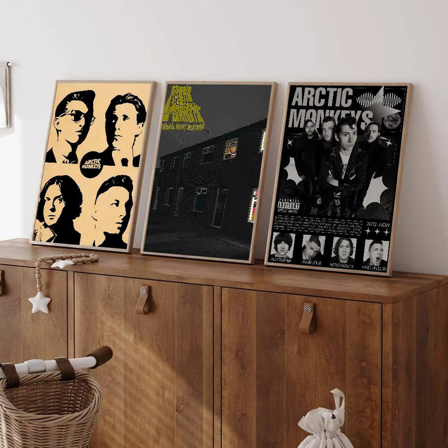 Arctic Monkeys Rockband Wandaufkleber im Vintage-Stil als DIY Klebeposter für deine Wohnzimmer- oder Bar-Dekoration, mehrfarbig - Bild 3