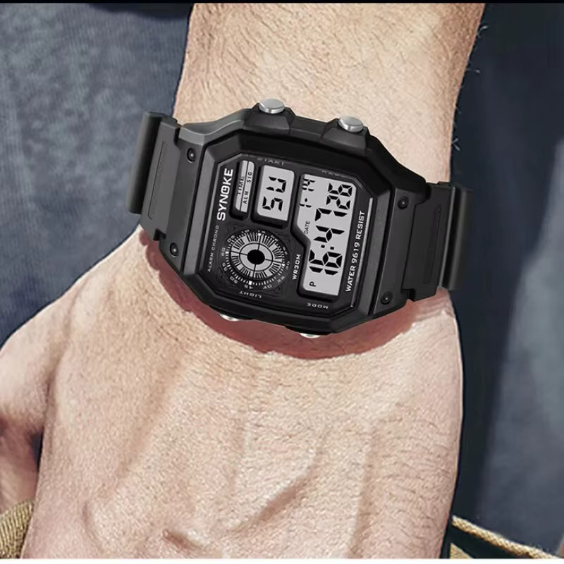 Synoke Digitaluhr, Chronograph, Schwarz, Kunststoff, Herren - Bild 3