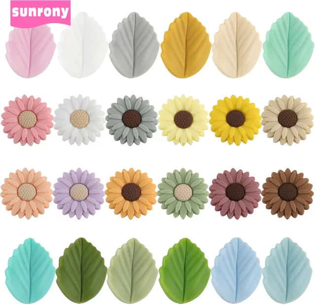 Sunrony Silikon Perlen, Mini Blatt Blume, Unisex - Bild 1