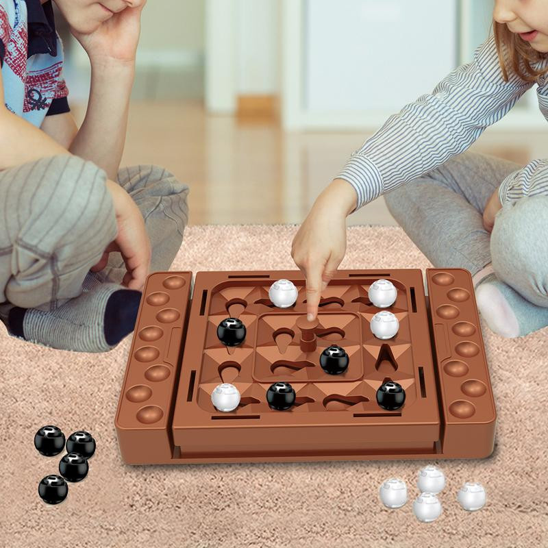 UYAOZHISHANG Schach Schwarz-Weiß Brettspiel ab 3-6 Jahren - Bild 4